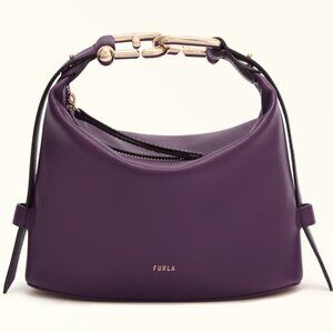 Furla Nuvola Mini Ametista Purple Leather Hobo Shoulder Bag